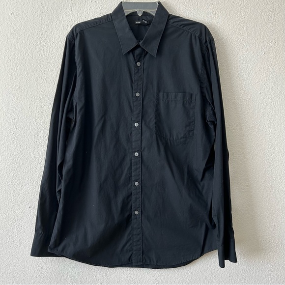 Club Monaco Other - Club Monaco Dress Shirt Long Sleeve Button Up Top Mens Large Black solid.